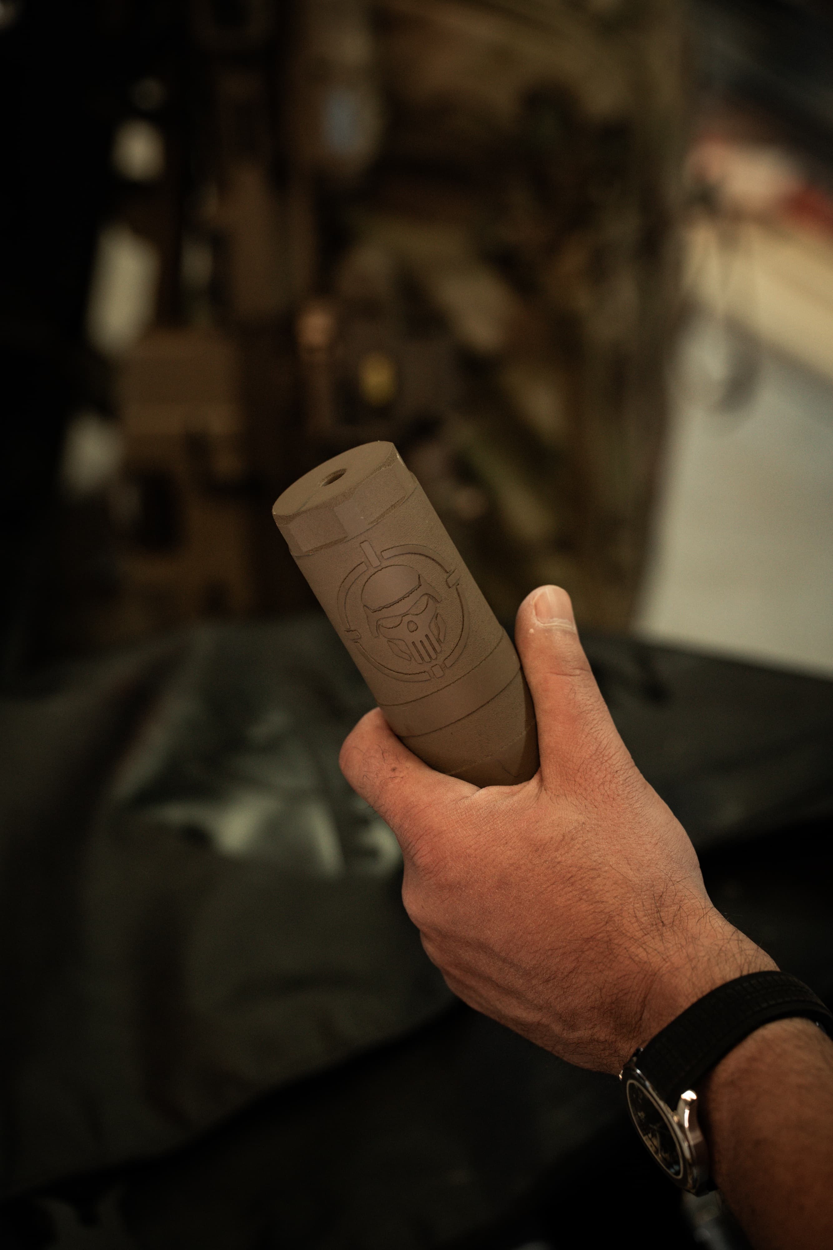 C.O.A 3 .30 cal suppressor — Deadline Defense skull-etched titanium can